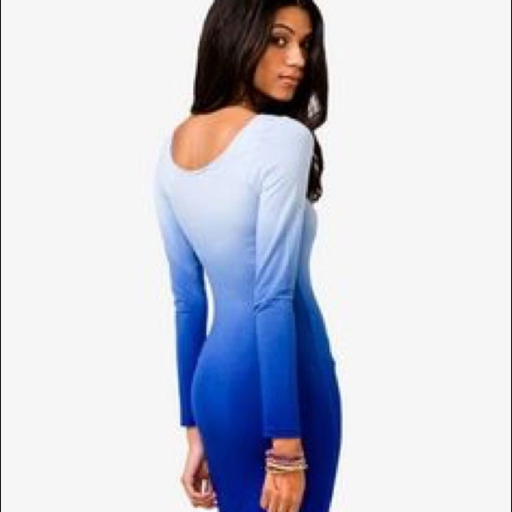 Blue Ombré Bodycon Dress